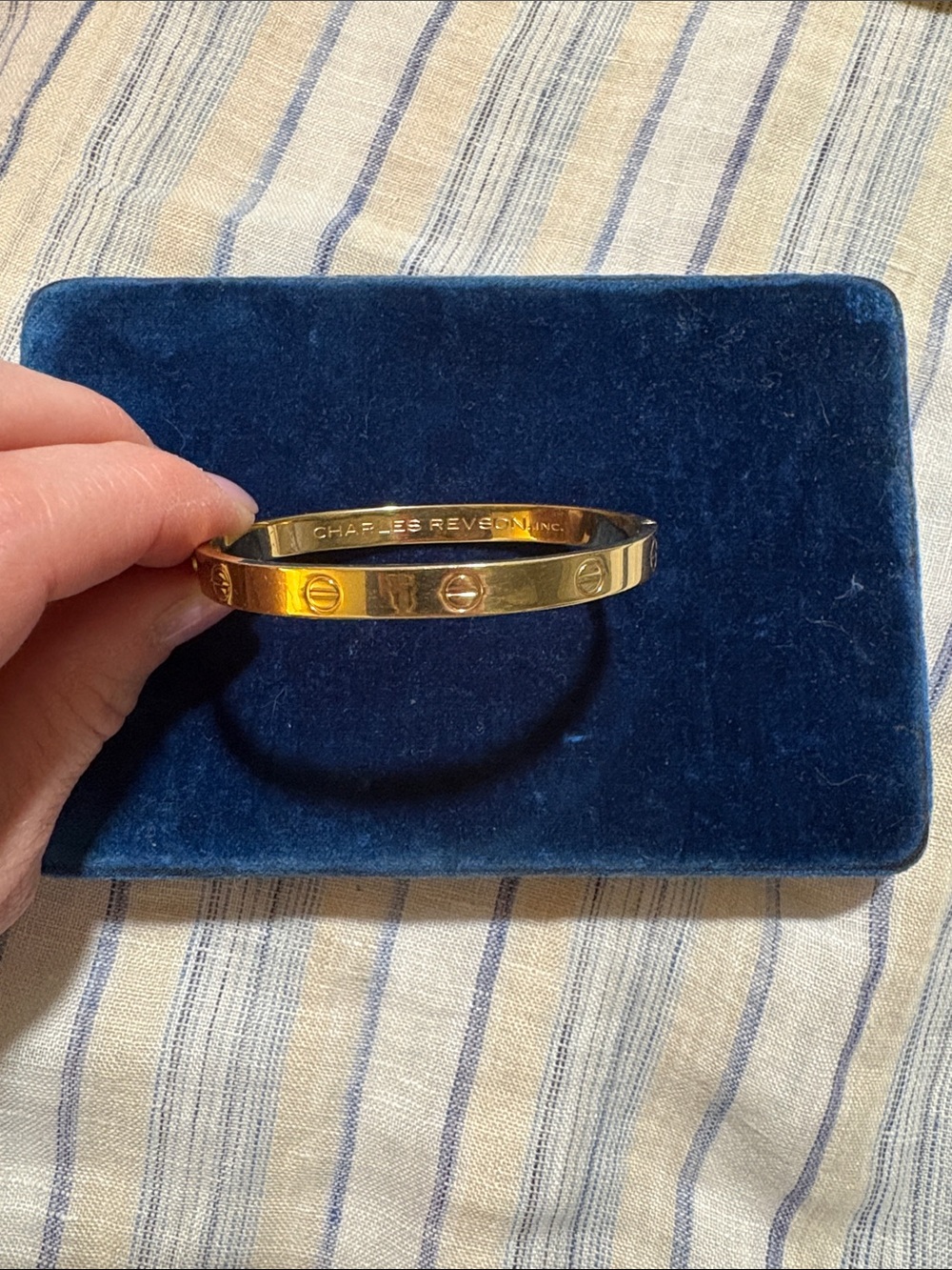Charles Revson Vintage Gold Screw Bangle